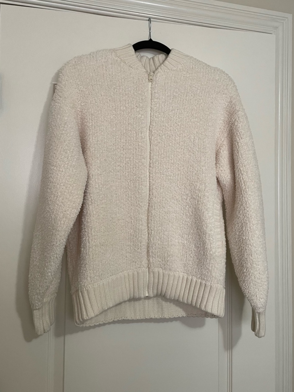 Aerie Cozy Bomber Jacket Cream Zip Up XS